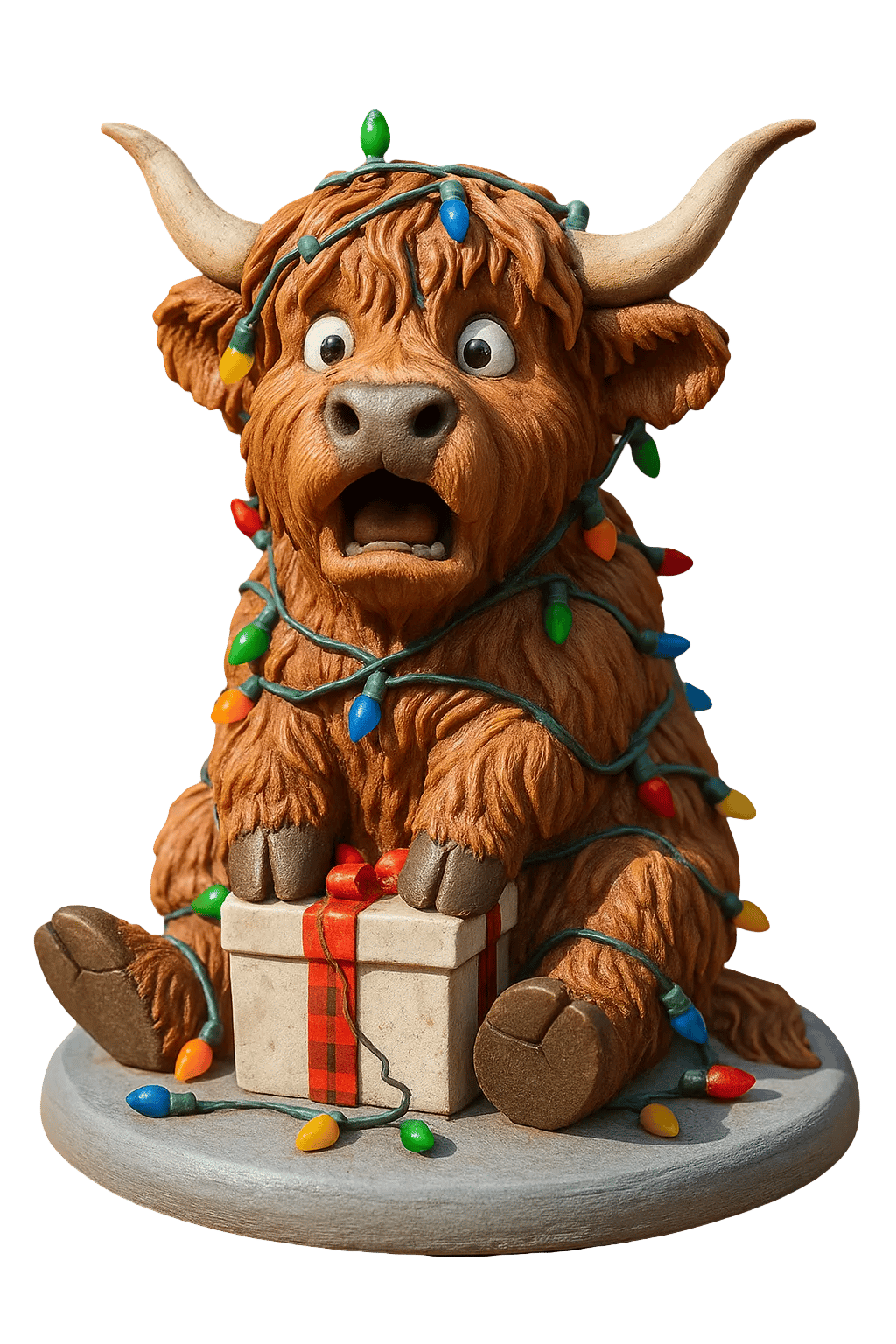 🐮Calendrier de l'Avent avec vache des Highlands 2025🎄✨ - Poupée 3D faite main avec vache des Highlands (24 pièces)