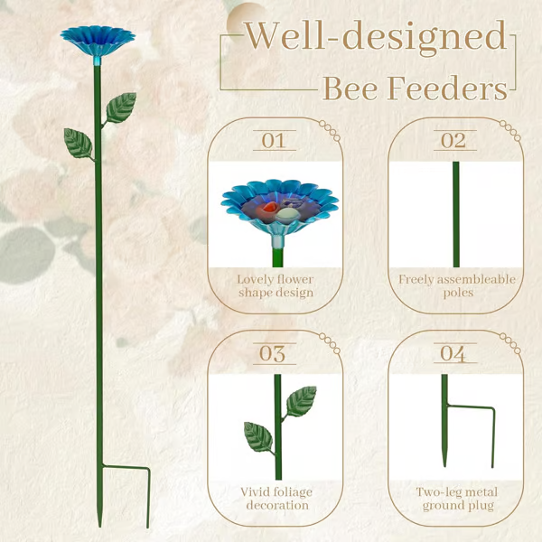 🐝🌷 Bienen- und Schmetterlingstrinkbrunnen aus Metall🎁