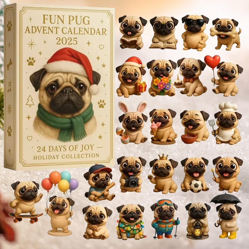 🐾🎄 Calendrier de l'Avent amusant Carlin 2025