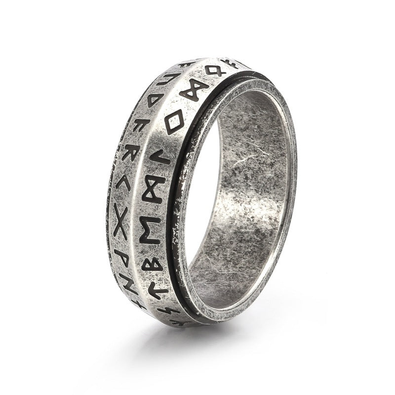 ✨🎅Julerbjudanden – Endast under en begränsad tid!⏰Titanium Steel Viking Rune Rotating Ring