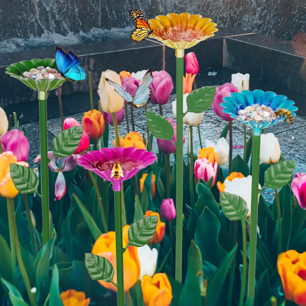 🐝🌷 Bienen- und Schmetterlingstrinkbrunnen aus Metall🎁