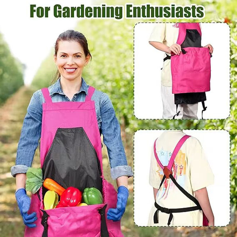 Fruit and vegetable picking apron with pockets