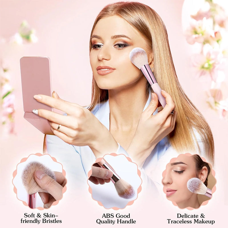 Rotatable LED makeup box folding mirror