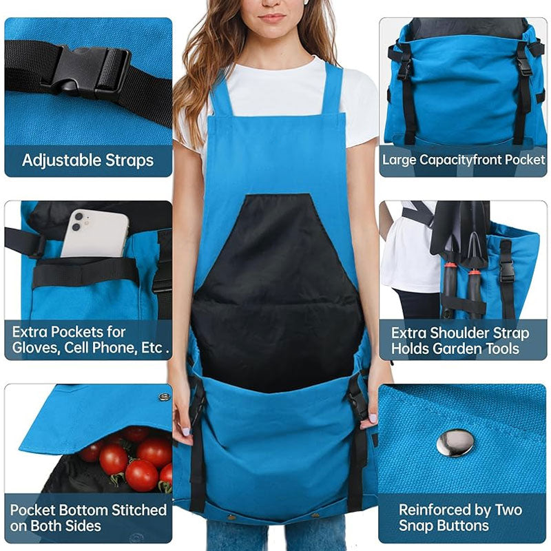 Fruit and vegetable picking apron with pockets