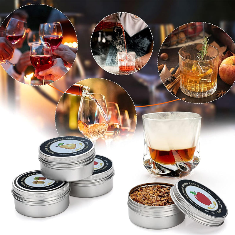 Set aus geräuchertem Weinfass