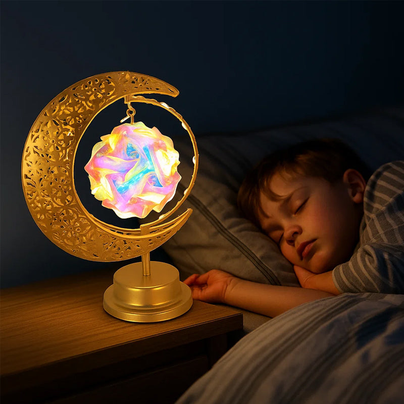 LED Iron Moon and Star Lamp