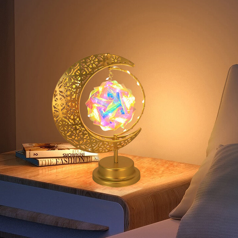 LED Iron Moon and Star Lamp