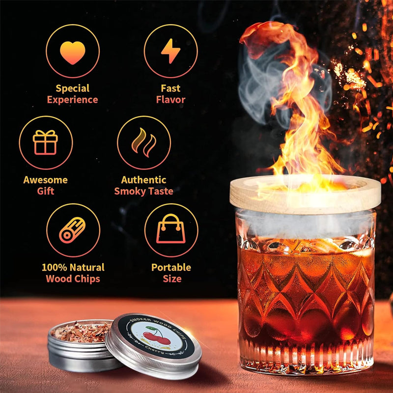 Set aus geräuchertem Weinfass