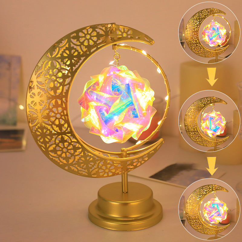 LED Iron Moon and Star Lamp